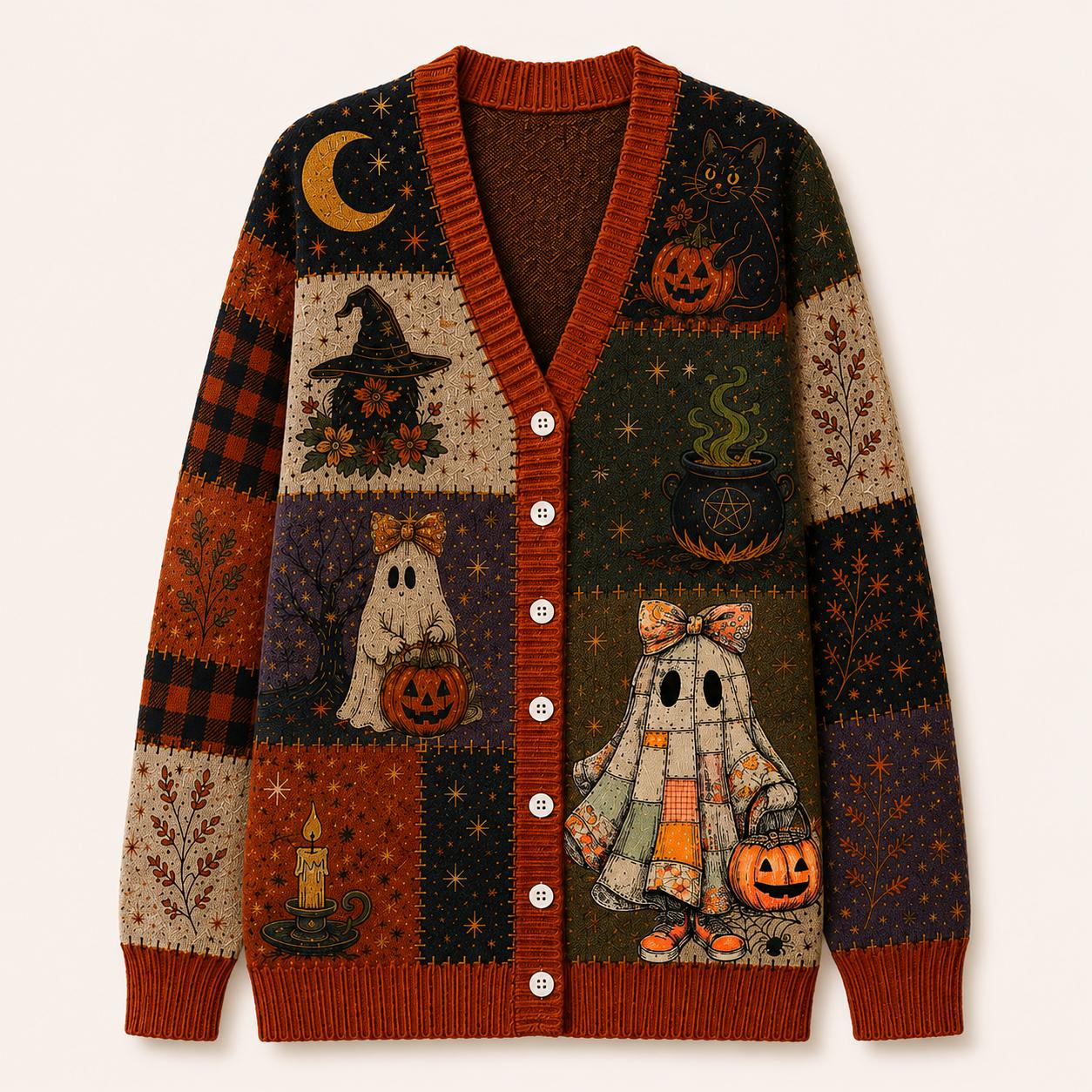 Halloween Witchy Moon Bat Cardigan - Image 3